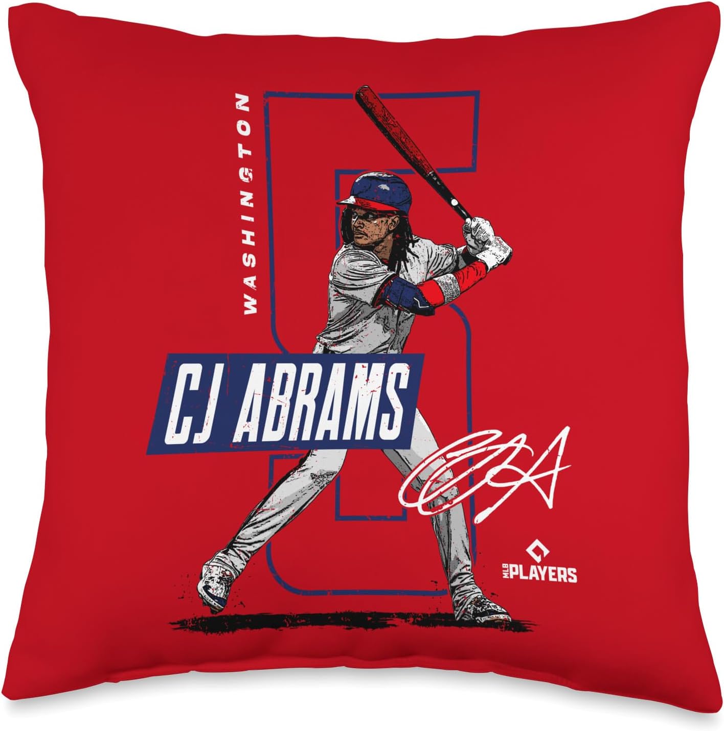 CJ Abrams | Washington MLB Baseball Players| MLBCJA201M Throw Pillow