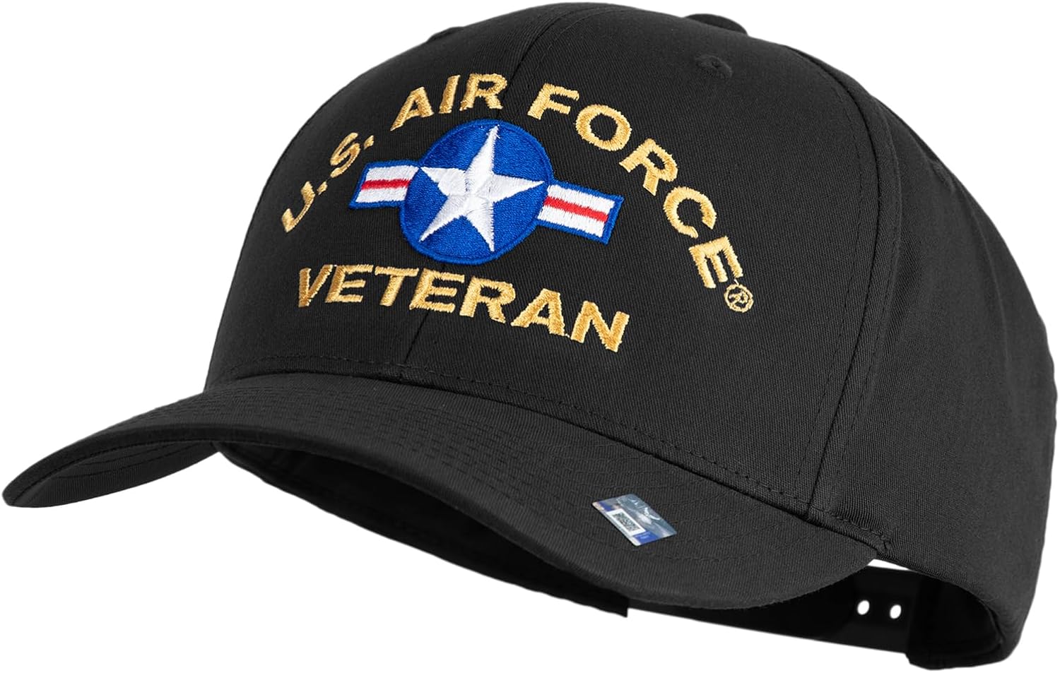 e4Hats.com U.S. Airforce Veteran with Roundel Embroidered Retro Cotton Blend Snapback Cap