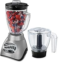 Vista 1 de Oster Classic Series - Licuadora de 16 velocidades con picadora de alimentos y frasco de vidrio de 5 tazas, licuadora de cocina para encimera