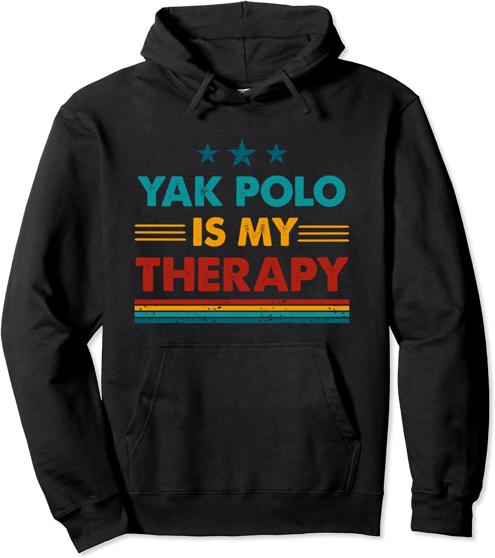 Yak Polo Is My Therapy Funny Yak Polo Pullover Hoodie