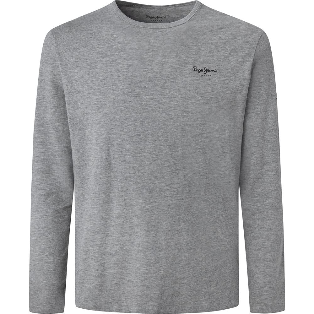 Pepe Jeans Mens Original Basic 2 Long N T-Shirt, Grey (Grey Marl), S UK