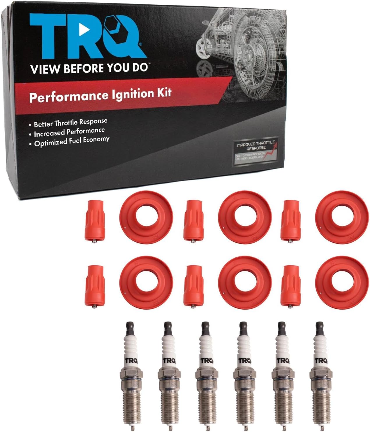 TRQ Ignition Kit Red Compatible with 10-23 Ford 14-20 Lincoln