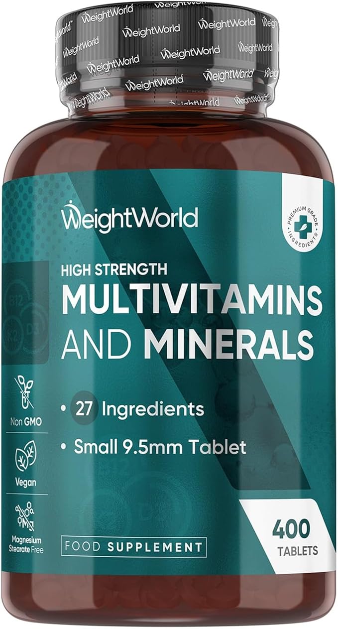Multivitaminas y Minerales, 400 Comprimidos Veganos, 27 Vitaminas y Minerales – Vitamina C, Vitamina B, D, E, Magnesi…