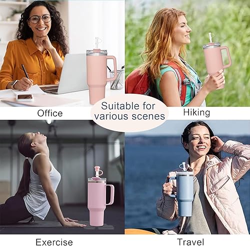 Miniatura 6 de Paquete de 6 fundas de silicona compatibles con vasos Stanley H2.01.0 All OZ, reutilizable, a prueba de polvo, para popotes de 19.7-32.8 ft0.23-0.4