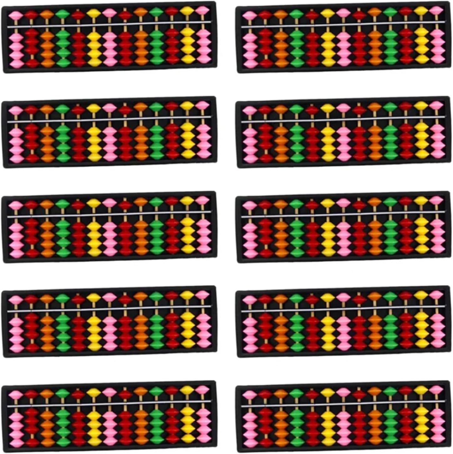 CUBANE Abacus，Math Learning Tool，Chinese Abacus 10 Packs Portable Plastic Abacus Arithmetic Abacus Calculation Tool for Beginners Student Home Kitchen Decoration Gift