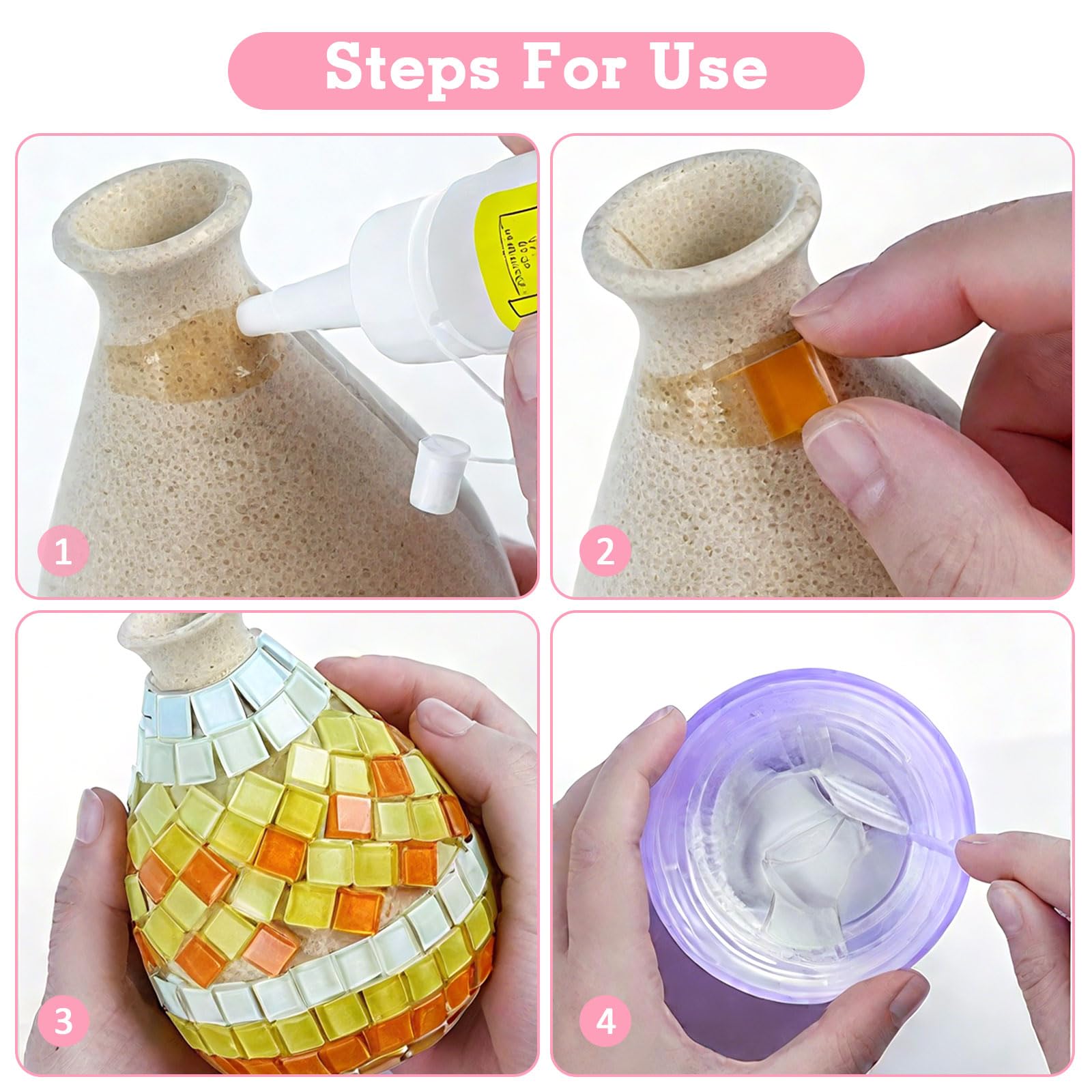 1 kg di pietre quadrate per mosaico in vetro, 1 x 1 cm, pietre colorate per mosaico, circa 1200 pezzi, mosaico di cristallo, mini piastrelle per mosaico per progetti artistici fai da te, decorazioni a