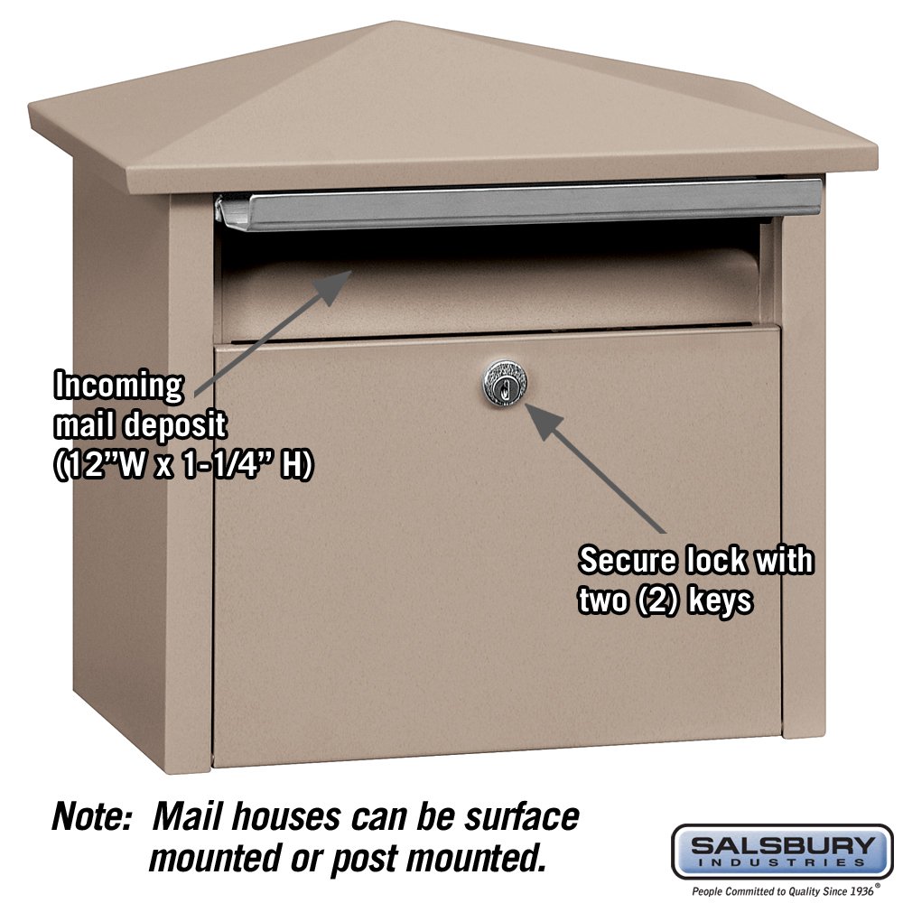 Crаzу Clеаrаnсе Mail House, Steel, Surface/Post, Beige
