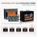 60A Solar Charger Controller 12V 24V 36V 48V Auto, Solar Panel Charge Regulator Paremeter Adjustable LCD Display with Dual USB Load Timer Setting ON/Off Hours