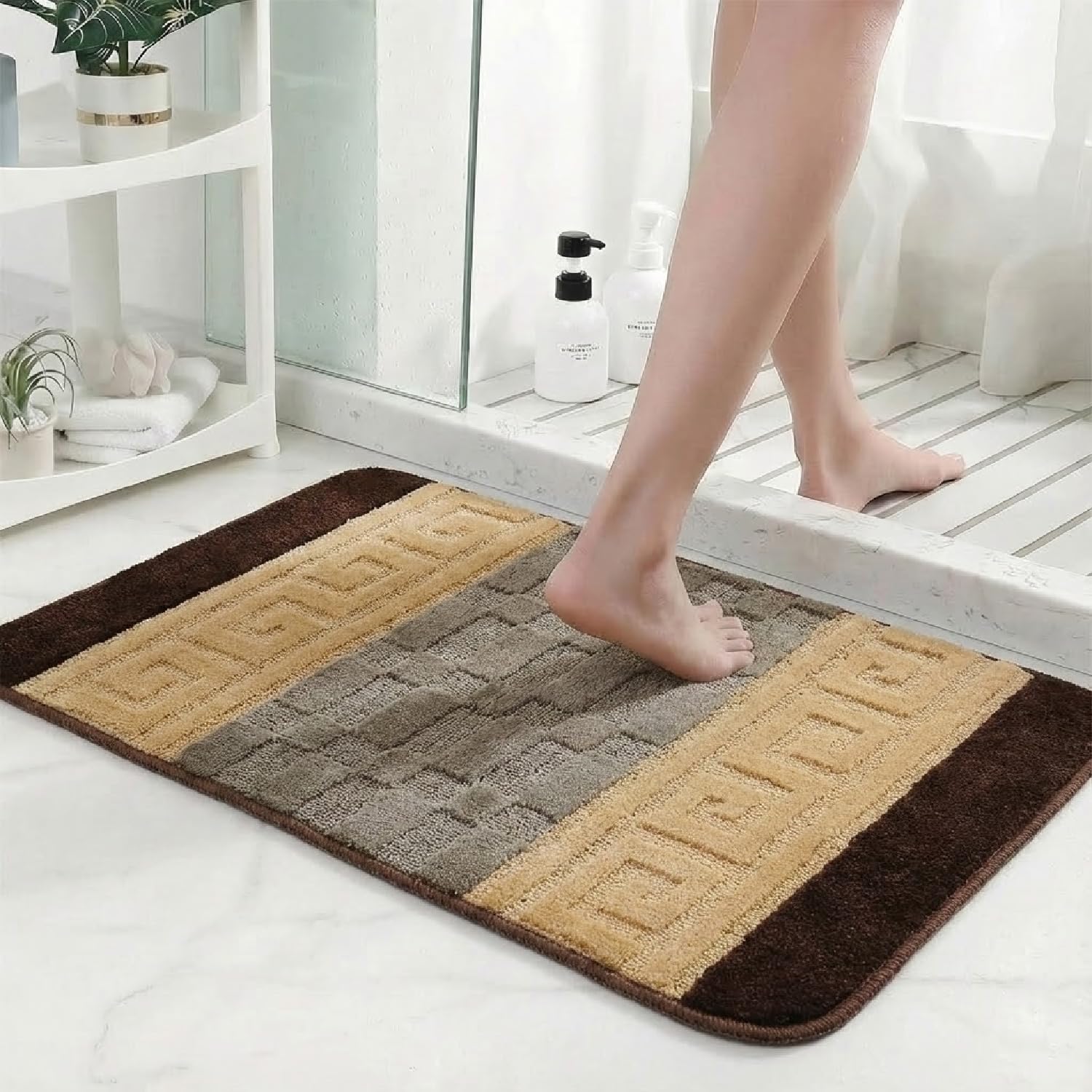 Fit Even Gel Back Runner Rug – Large Washable Non-Slip Carpet for Living Room, Bedroom, Lounge, Dining, Kitchen, Modern Indoor Long Floor Rug (Brown Beige, 60x110 cm) — image 1
