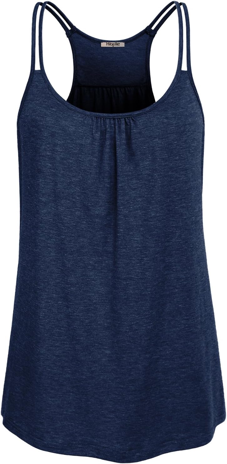 Womens Scoop Neck Cute Racerback Yoga Workout Tank Top
