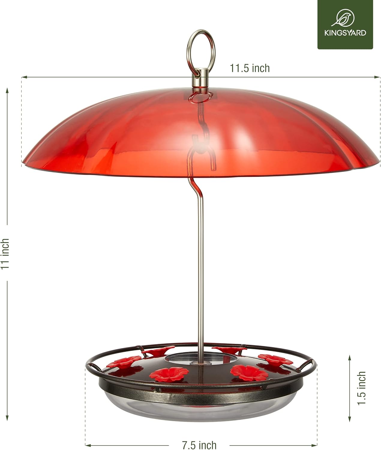 Kingsyard Hummingbird Feeder for Outdoors Hanging + Kingsyard Metal Wild Bird Feeder for Outside Hanging