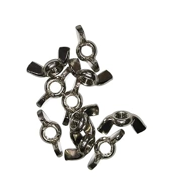 Industrial 10 pcs 304 Stainless Steel Wing Nuts Hand Twist Tighten Wing Nut Threaded Thumb Butterfly Claw Nuts M8x1.25