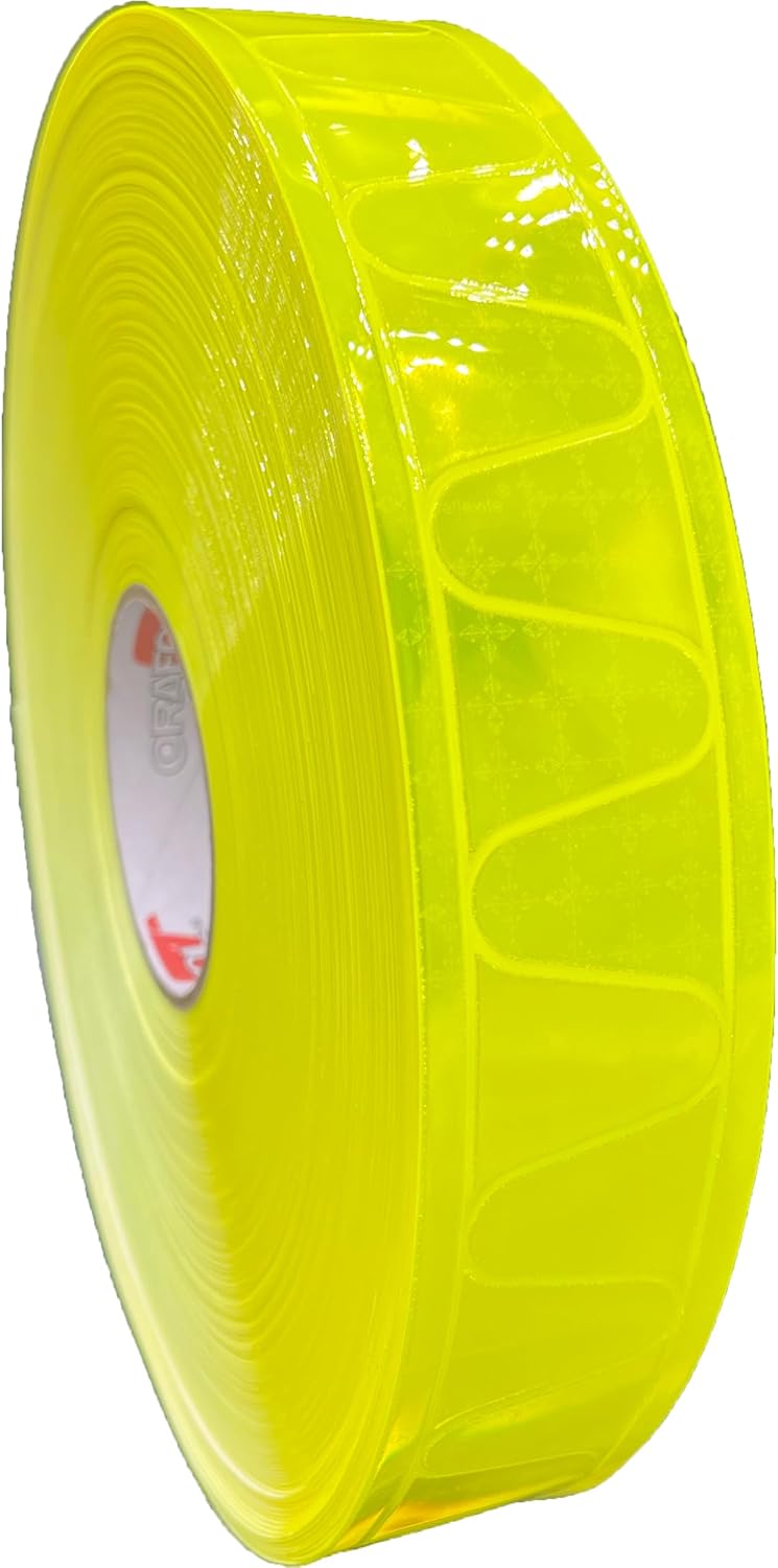 Oralite 2"" Fluorescent Lime GP330 Sew On Garment Trim Reflective High Performance Prismatic Orafol Reflexite - 5', 10', 20, 30' (30' Feet)