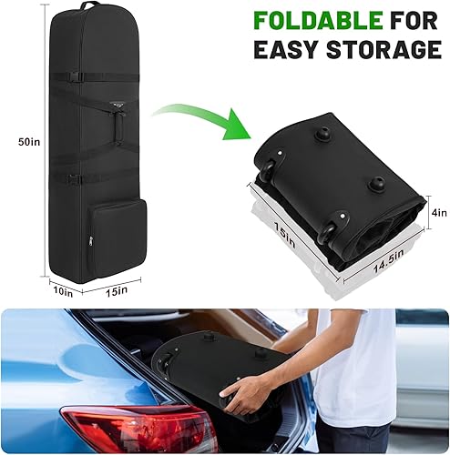 Miniatura 7 de Golf Travel Bags for Airlines with Adjustable Support Rod and Detachable Shoulder Straps, Hard case Top Soft Foldable Golf Club Travel Covers