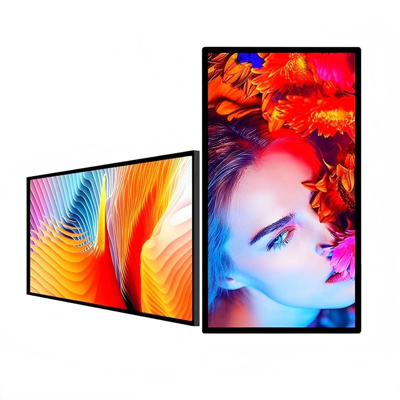 ROGHA Commercial Advertising Screen Digital Kiosk Video Player for Restaurant, Bubble Tea Shop, Retail, Advertising Media Player, Digital Signage Display, Smart Split Screen 49inch