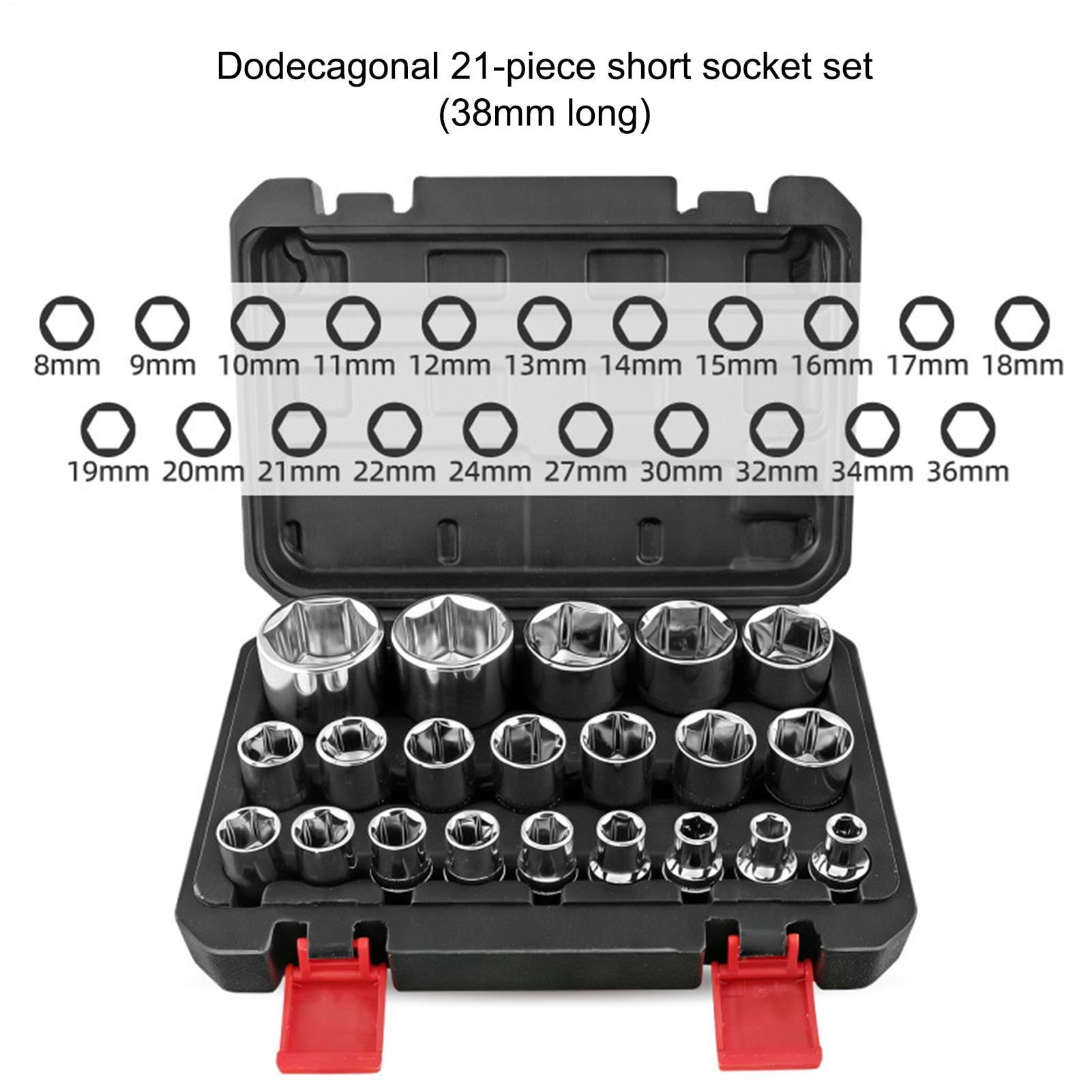 Steckschlüsselsatz 1/2 Zoll, 21-teilig, Bit-Adapter