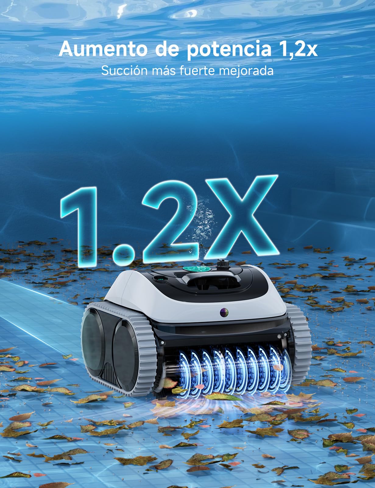 WYBOT C1-P Robot de Piscina y Robot limpiafondos Piscina, Robot Piscina limpiafondos y Paredes - 4 en 1 Aspirador sin Cable, succión Mejorada, 5 Modos, App, 155m² – Verde Noche Escarchada