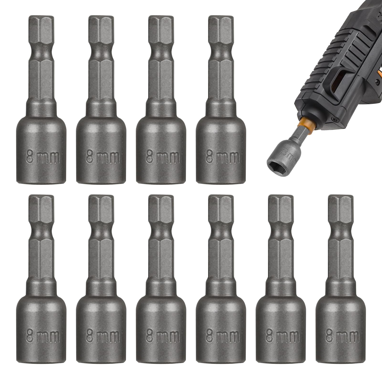 8mm hex bit, 8mm Socket, Impact Drive Socket Sets, Allen Key Drill Bit Set, Magnetic Nut Driver