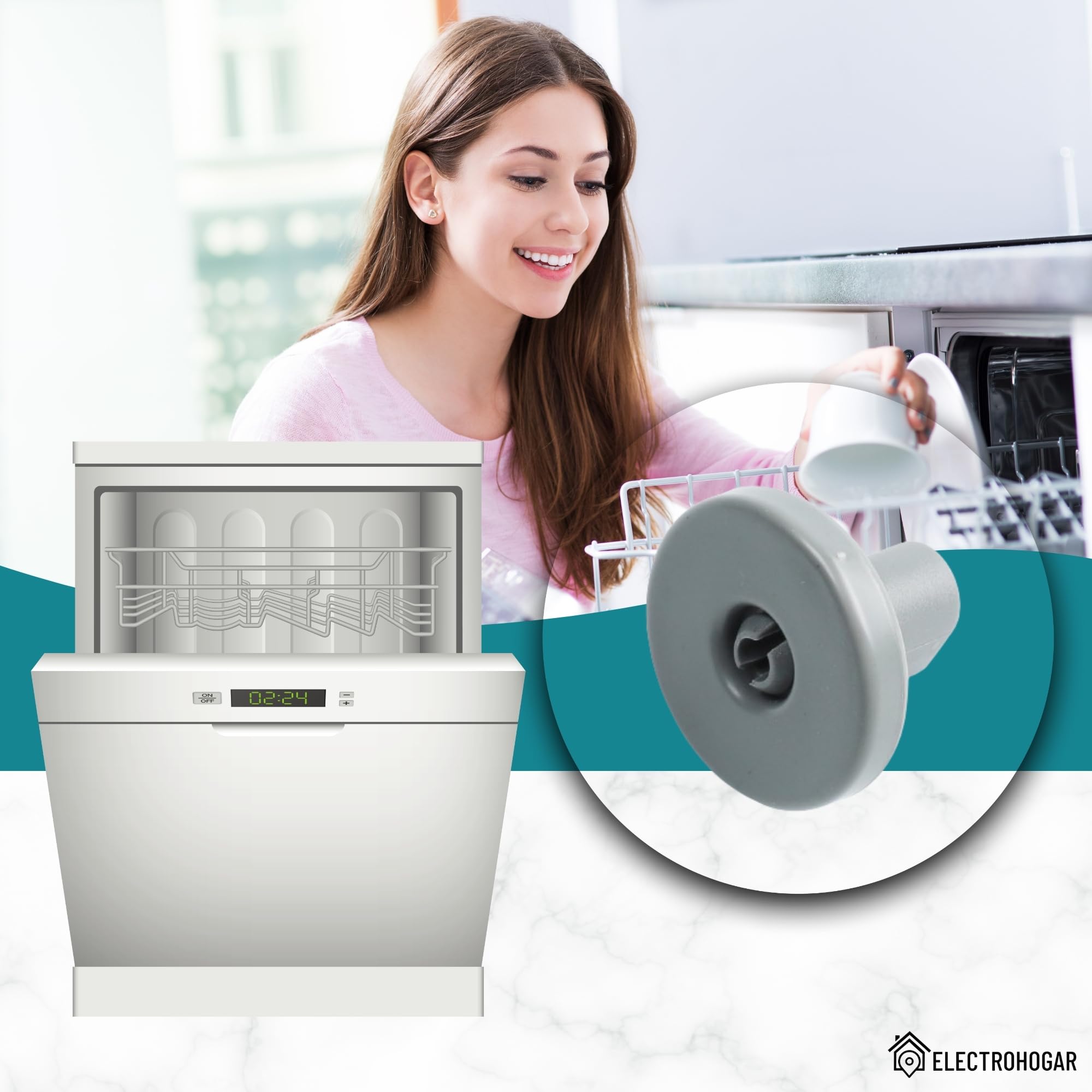 Kit Roues Pour Paniers Lave-vaisselle Rex Electrolux - 16 Pièces Pour Remplacer Roues Usées Et Faciliter Glissement - 3