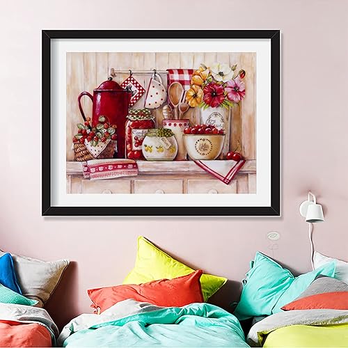 Miniatura 2 de FEGAGA Kit de pintura de diamantes para adultos, pintura de taladro completo con arte de diamante, pintura de cocina por números, kit de arte de