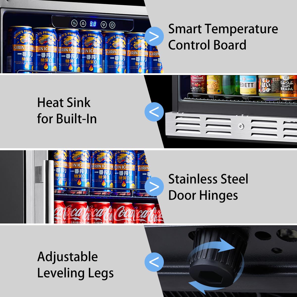 Kalamera 24 Inch Beverage Refrigerator - 154 Cans Capacity Beverage Cooler- Fit Perfectly Into 24" Space Built In Counter Or Freestanding - For Soda, Water, Beer Or Wine - For Kitchen, Bar Or Office on Fridge.com - View 3