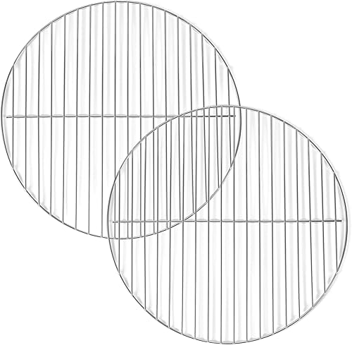 Amazon Basics - Rejillas para parrilla de 14.7 pulgadas, paquete de 2 unidades, color plateado
