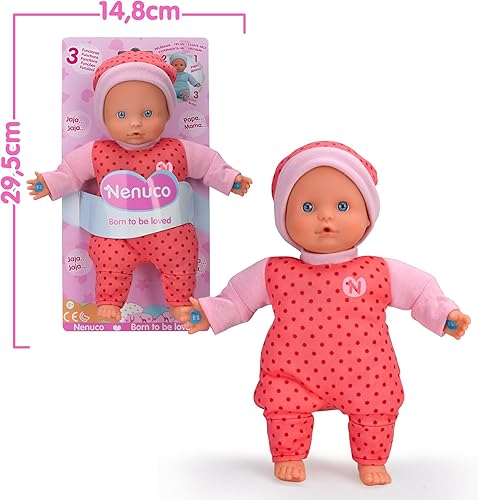 Miniatura 3 de Nenuco Muñeca suave con 3 roles de la vida real, trajes coloridos, 23.6 pulgadas