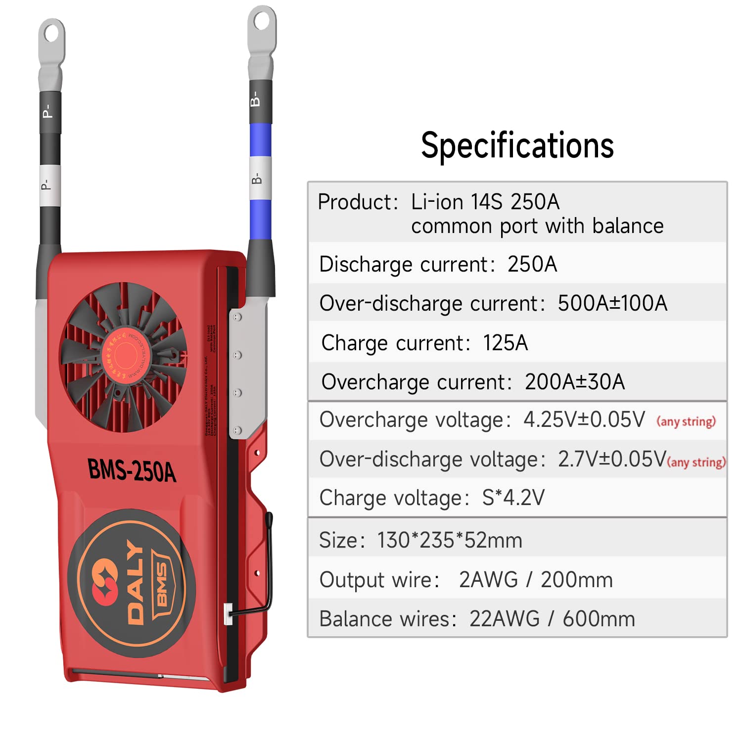 Amazon.com: DALY BMS Li-ion 14S 48V 250A PCB Battery Protection