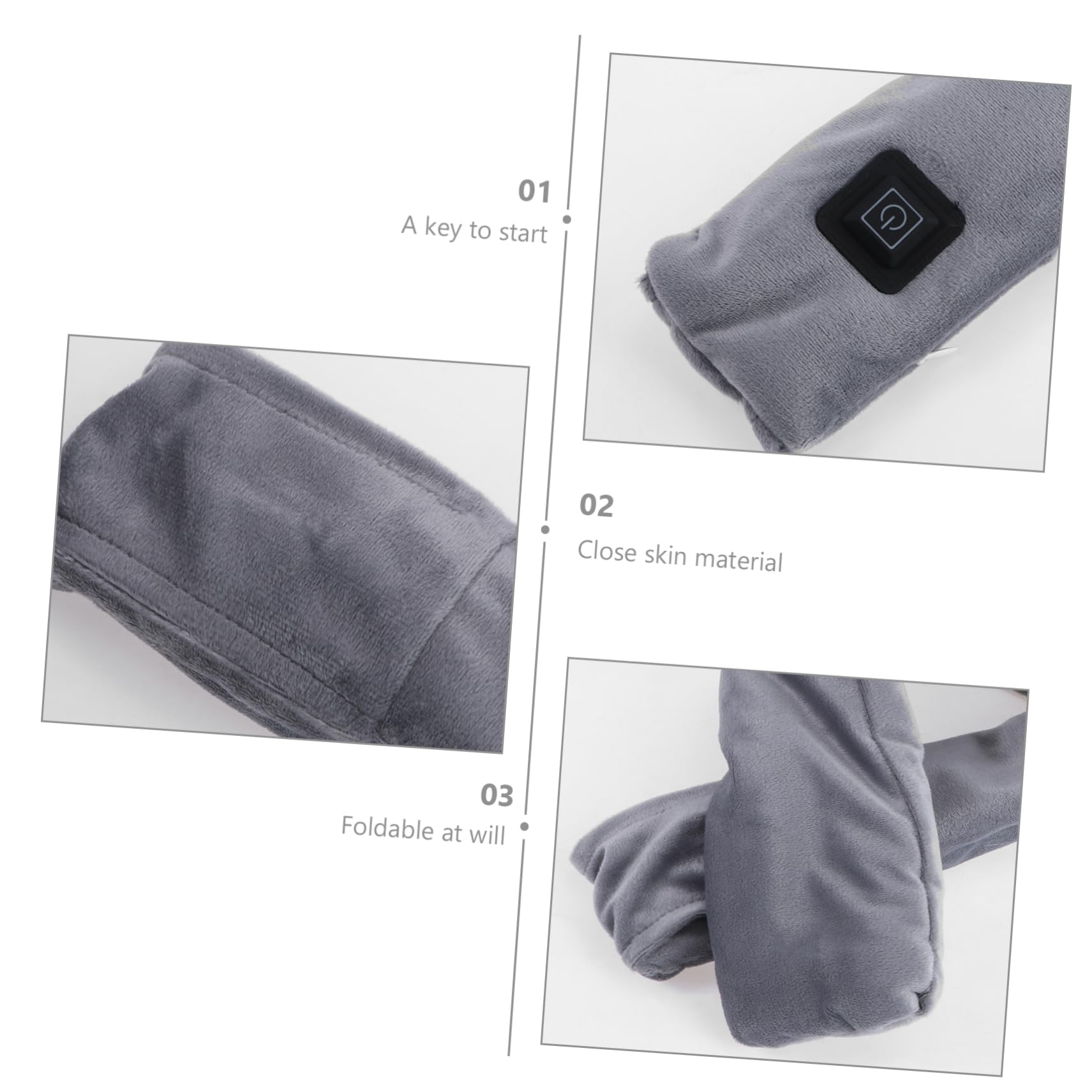 GALPADA Bufanda Térmica USB Tejido de Franela Suave y Calentamiento Rápido para Invierno, Pañuelo Calefactor Lavable Adecuado para Cuello Frío