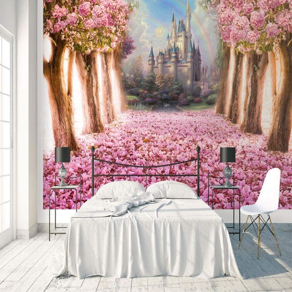 Art fond d'écran mur 3D rose cerisier pour agrandir un petit salon