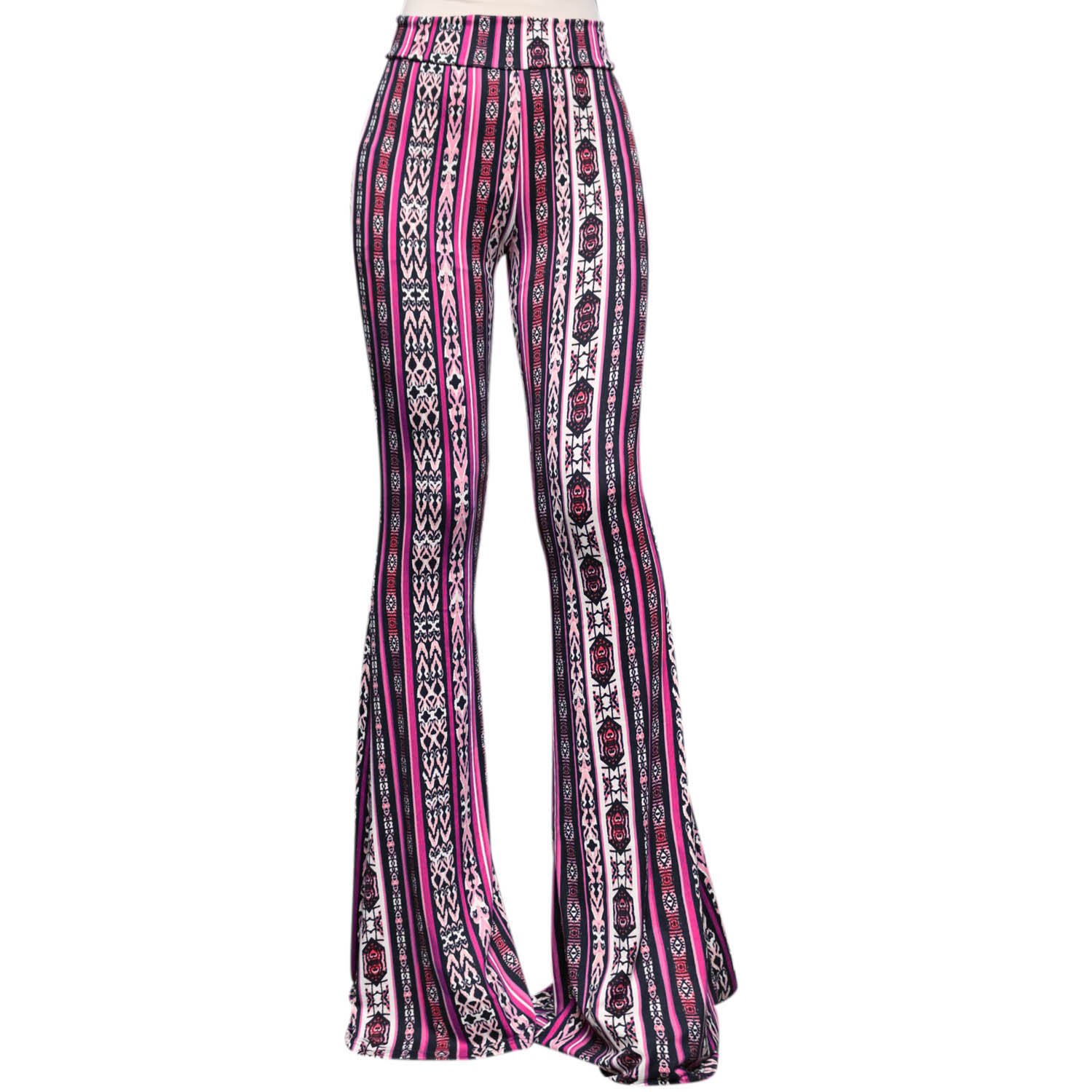 SMT Women's High Waist Wide Leg Long Palazzo Bell Bottom Yoga Pants