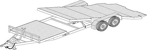 The Trailer Parts Outlet 24GT - Master Plan - Transportador de coche con inclinación por gravedad de 24 pies 10.4K o 14K con papel plano - Aprobado
