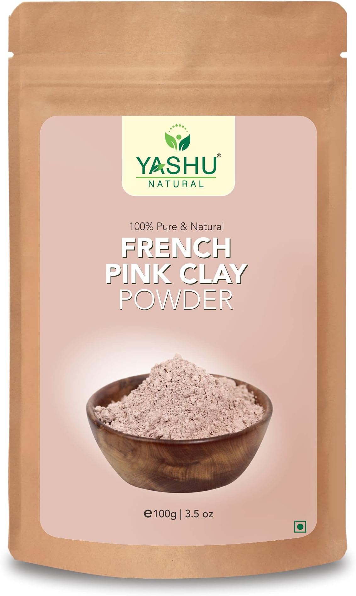 Pure & Natural French Pink Clay Face Brightening Powder | Skin Glowing Powder for Women & Men (100Gm)