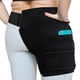 Comfytemp Large Hip Ice Pack Wrap for Sciatica, Hip Replacement, Reusable Gel Ice Packs for Injuries, Fracture, Pain Relief, Cold Compress Hip Brace Physical Therapy Recovery (L/XL) - Black