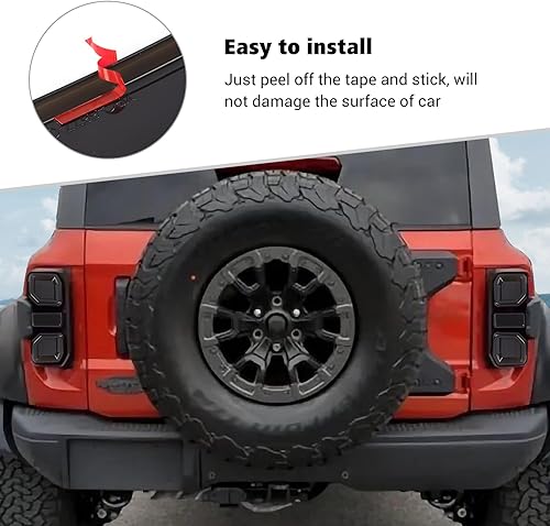 Vista 6 de Voodonala Cubierta de lámpara de advertencia para portón trasero de Ford Bronco Raptor para Ford Bronco Raptor 2021-2023