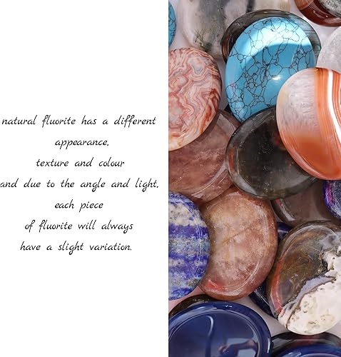 Miniatura 4 de Piedras de preocupación de chakras para la ansiedad, cristal de lapislázuli, tallado a mano, piedra de bolsillo tallada a mano, piedra pulida,