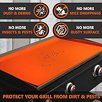 Vista 3 de Alfombrilla de parrilla de silicona de 36 pulgadas para parrilla Blackstone de 36 pulgadas, cubierta de parrilla de silicona resistente de grado