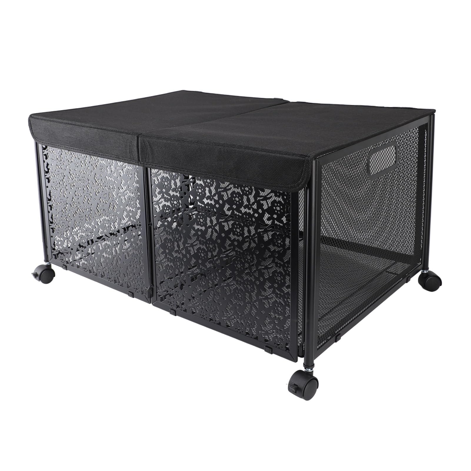 Caja de Juguetes Grande de 70 Litros con Ruedas, Caja de Almacenamiento de Juguetes Plegable, Caja de Almacenamiento de Juguetes de Metal, Organizador de Juguetes para Niños,