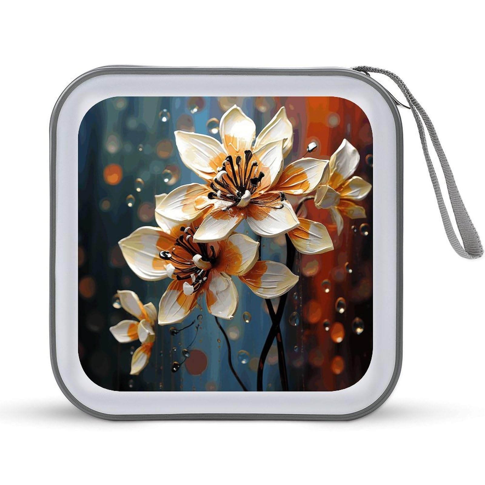 VstaDank - 40 Capacity DVD Case Flower Design Storage Organizer Folder Portable Album Car CD Disc Wallet Hard Plastic Disc