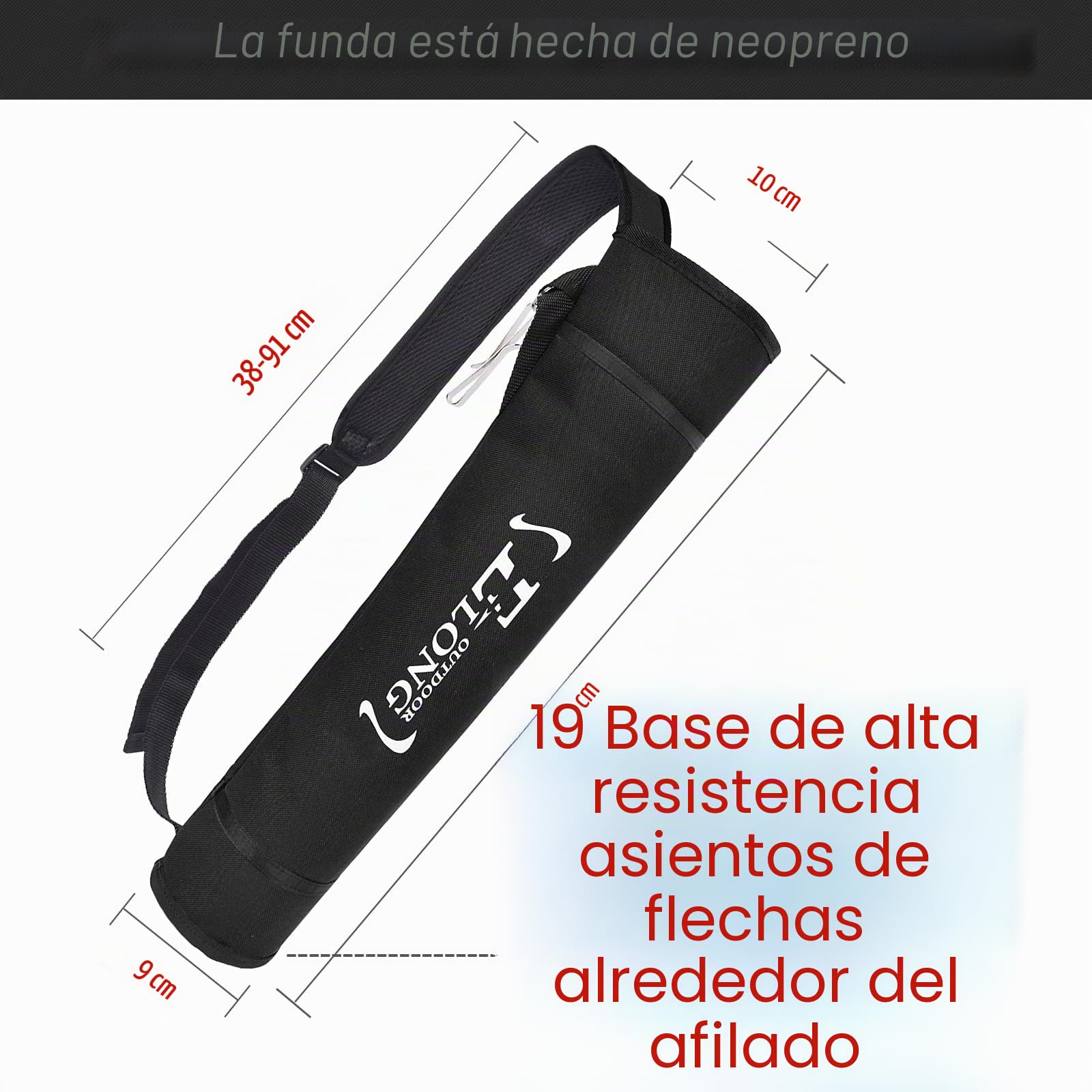 Elong - Carcaj ajustable para arco, arco recurvo compuesto, caza para jóvenes y adultos