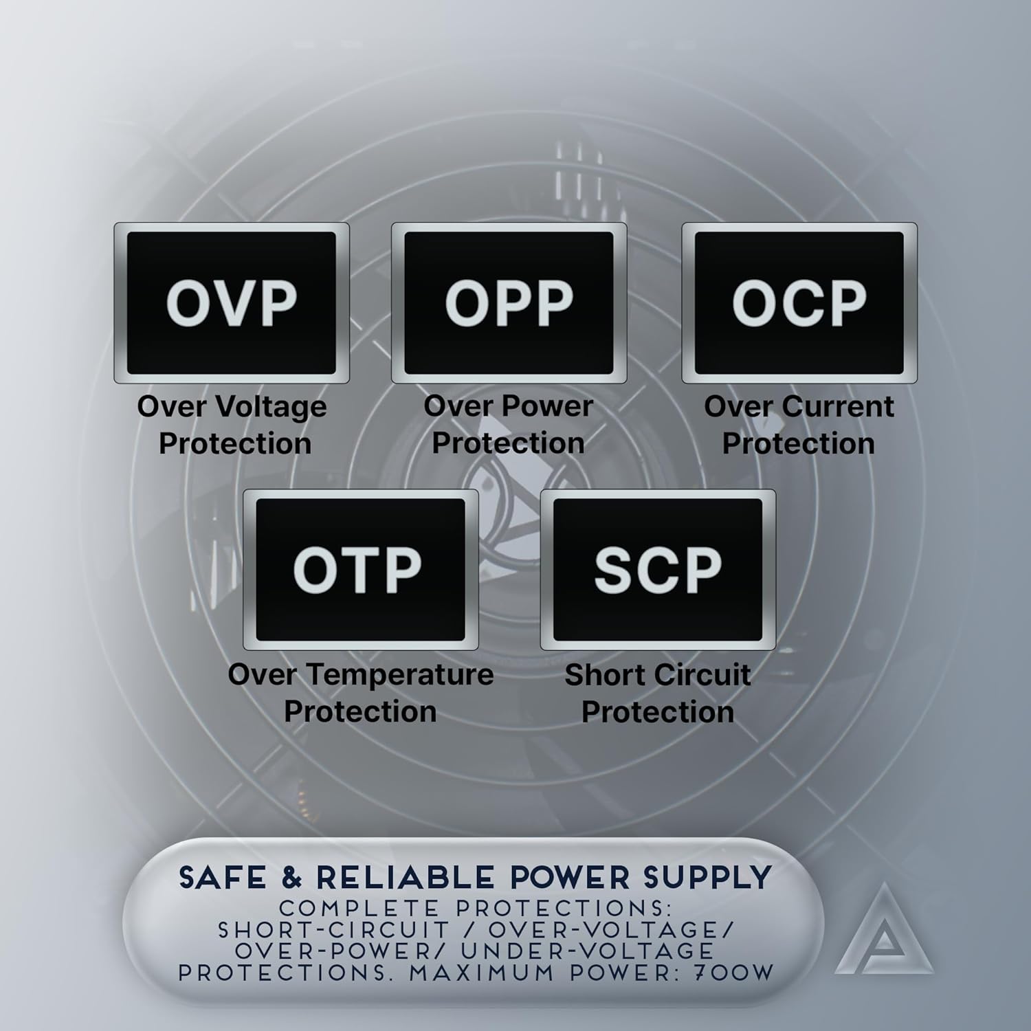 Apevia ATX-SP700 Spirit ATX Power Supply with Auto-Thermally Controlled 120mm Fan, 115/230V Switch, All Protections