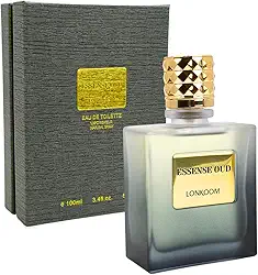 Perfume Essense Oud Lonkoom Eau de Toilette Masculino Fragrância Amadeirado Intenso (100ml)