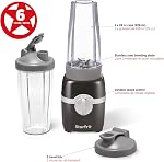 Mixeur personnel Starfrit, deux tasses de 828 ml, modes élevé, bas et pulsation, 300 W, noir