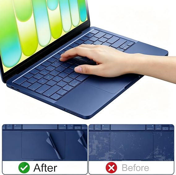MacBook Neo 13インチ用パームレストプロテクター パームレストカバー トラックパッドカバー タッチバースキン MacBook Neo A18 Pro A3404 2026用 - ブルー