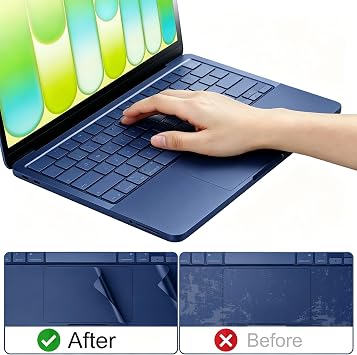 MacBook Neo 13インチ用パームレストプロテクター パームレストカバー トラックパッドカバー タッチバースキン MacBook Neo A18 Pro A3404 2026用 - ブルー
