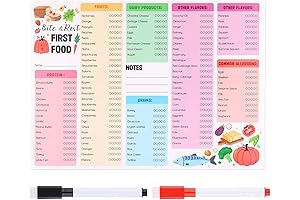 13.78x9.84in Magnet Food List for Fridge, Baby First Foods Tracker