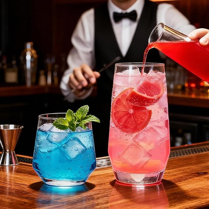 Set de 8 Vasos Cadamada: 4 Highball 18 oz y 4 Rocks 13 oz miniatura 2