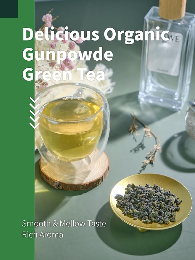 Experience the refreshing and smooth flavor of our USDA certified organic Gunpowder Green Tea. Made from fresh tender spring tea buds, hand-picked and processed into tight small pellets, this tea delivers a fresh aroma and a long-lasting aftertaste. Our tea is Certified USDA Organic by CERES CN-BIO-140, ensuring it meets the highest standards of quality and purity.