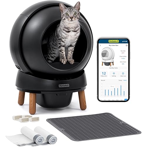PetSafe ScoopFree SmartSpin Self-Cleaning Litter Box Bundle - Smart Cat Litter Box - Automatic Waste Collection - Odor Control - Complete Litter Kit - Multi-Cat Households