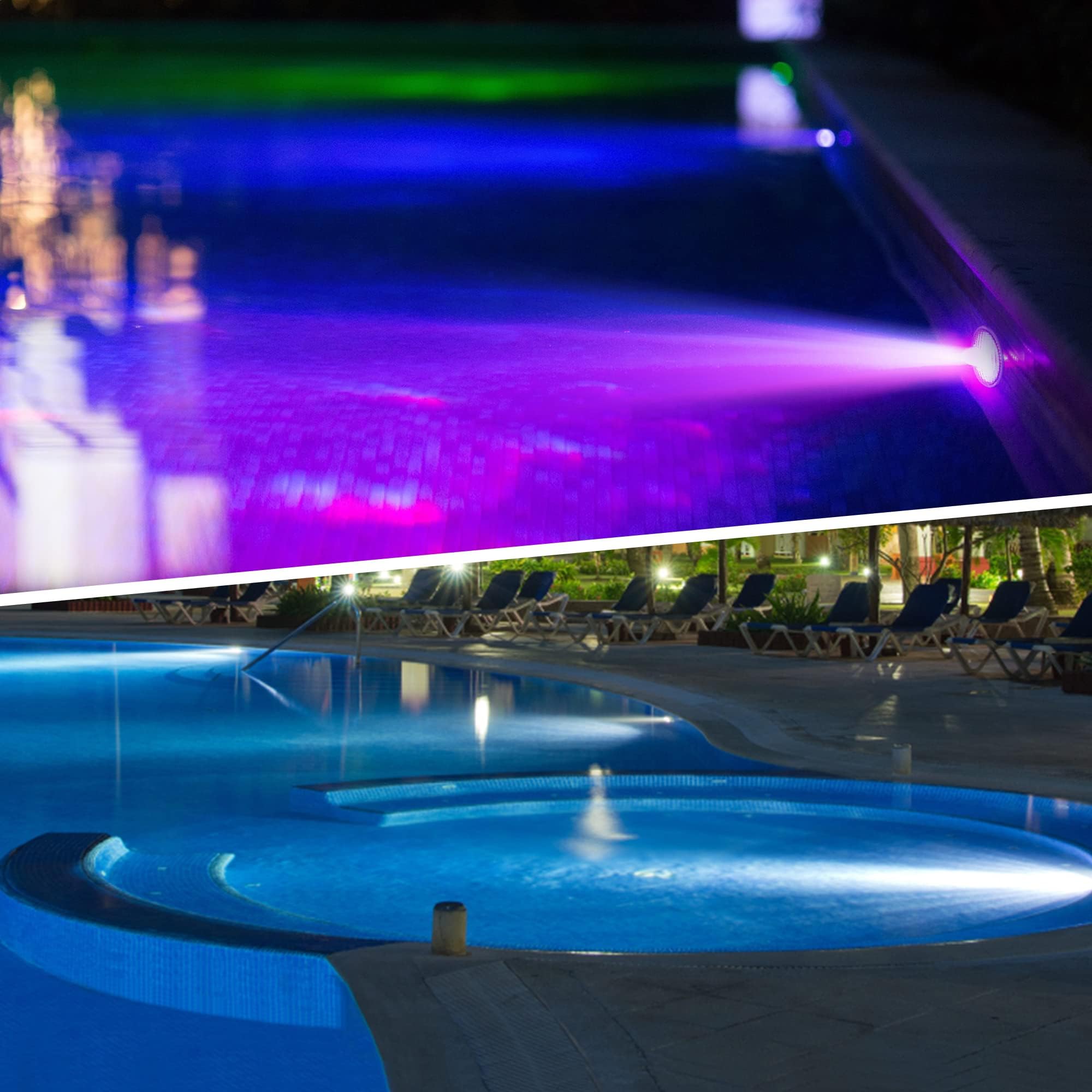 AHJ Iluminación subacuática para piscina PAR56 36 W LED Iluminación para piscina, [12 V CA/DC] IP68 iluminación subacuática con mando a distancia de repuesto para faros halógenos de 300 W